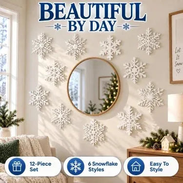 24PCS LED Snowflake Wall Lights