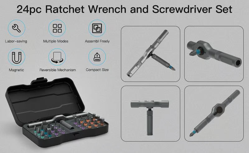 24-in-1 Multi-Purpose Ratchet Screwdriver Set