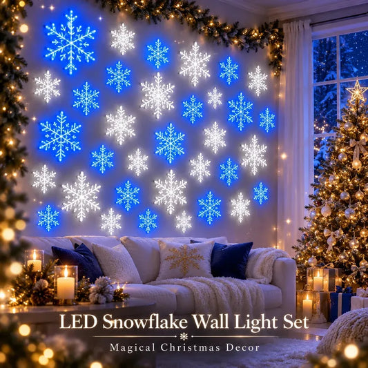 24PCS LED Snowflake Wall Lights