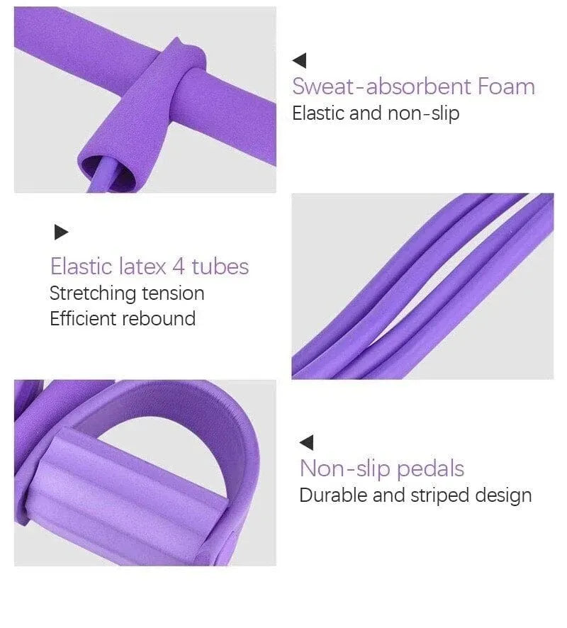 4-Tube Pedal Resistance Band Ankle Puller