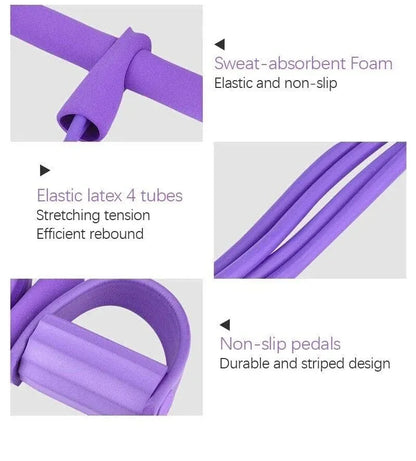 4-Tube Pedal Resistance Band Ankle Puller