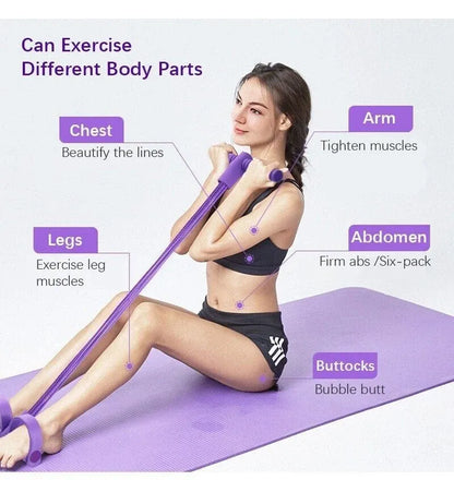 4-Tube Pedal Resistance Band Ankle Puller
